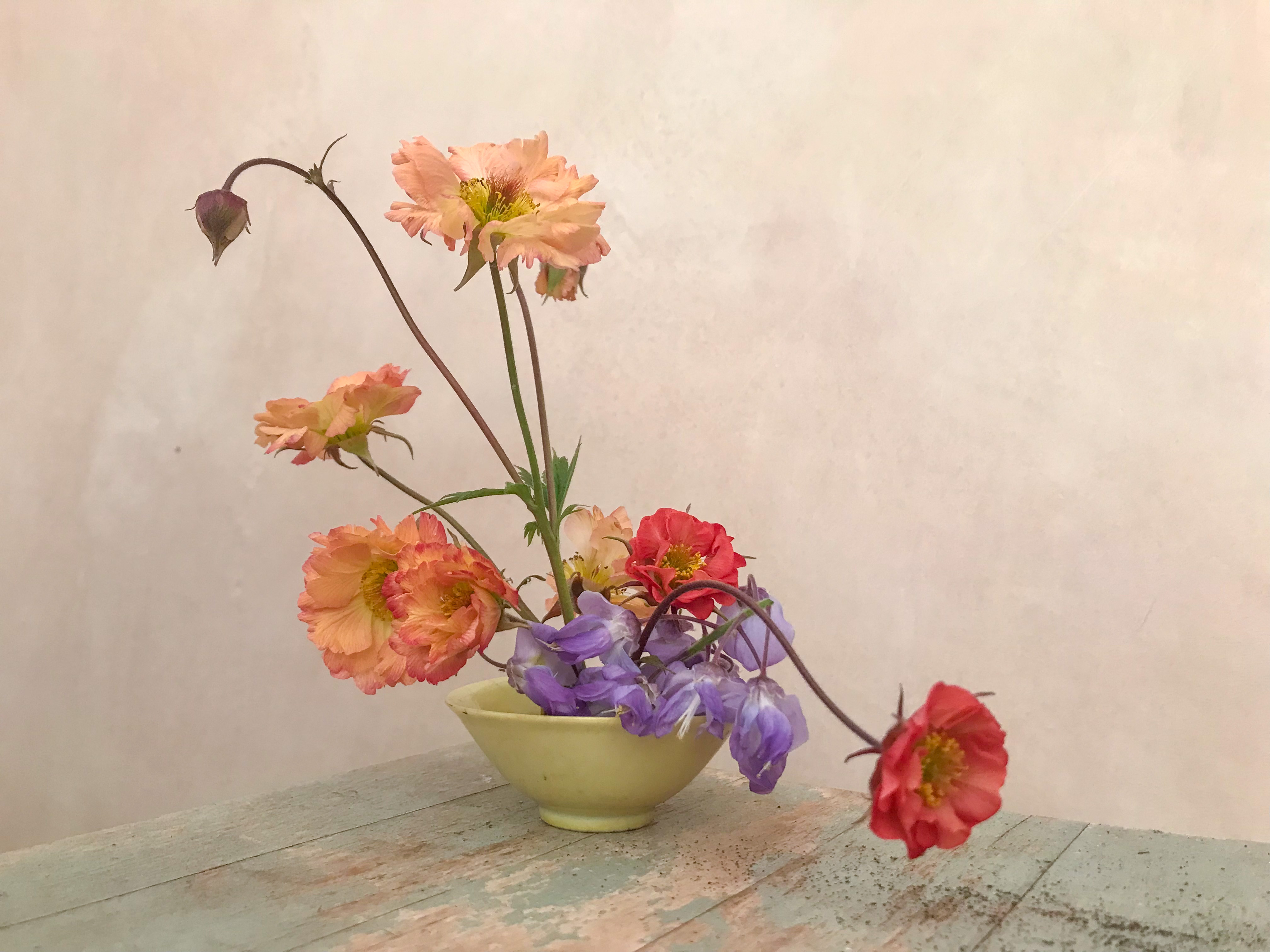 Light airy floral design table centre piece. 